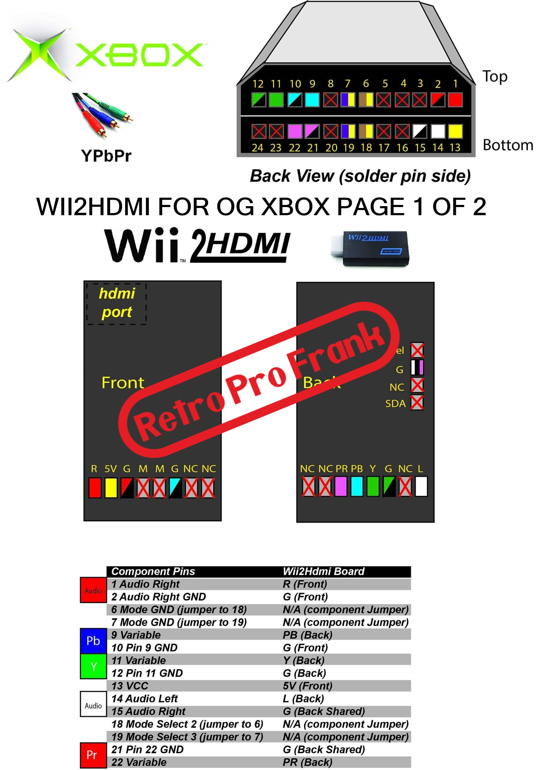 Wii2hdmi Original XBox Hdmi Diagram Wiring Schematic - Component To Hdmi -  Lighting & Electrical Mods 