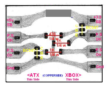 Xbox 1.6b will not power on/ATX replacement wiring - Repair